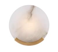 JISHUBO E14 Base Natural Stone Wall Light, Minimalist Round Alabaster Wall Lamp, Nordic Industrial Style Wall Sconce, Bedside Living Room Dining Room Wall Mounted Light Fixtures