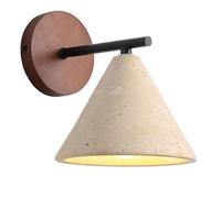 JISHUBO E27 Light Source Yellow Travertine Wall Light, Vintage Farmhouse Style Wall Lamp, Hardwired Indoor Wall Sconce, Restaurant Living Room Bedroom Decoration Lighting Fixtures