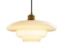 JISHUBO Flush Mount Ceiling Lighting Fixtures,French Design High Light Transmission Glass Hanging Lamp,Personality Retro Chandelier,Dining Room Bedroom Living Room Decoration Pendant Light