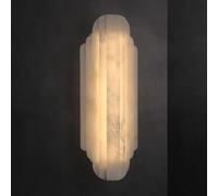 JISHUBO LED Light Source Alabaster Wall Light, Nordic Industrial Style Wall Lamp, Natural Marble Wall Sconce, Restaurant Living Room Balcony Wall Mounted Lighting Fixtures