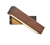 JISHUBO LED Light Source Wood Wall Light, Nordic Industrial Style Metal Wall Lamp, Adjustable Angle Wall Sconce, Bedside Living Room Balcony Wall Mounted Light Fixtures