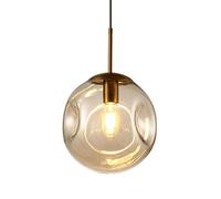 JISHUBO Modern Minimalist Style Chandelier,Flush Mount Ceiling Lighting Fixtures,Creative Spherical Concave-convex Glass Hanging Lamp Lampshade,Bar Balcony Decoration Pendant Light