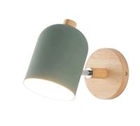 JISHUBO Nordic Angle Rotatable Indoor Wall-Mount Lamp Bedroom Colorful Wall Lantern Living Room Decoration Metal Wood Wall Light Fixture Study Lighting E27 Wall Lantern H6.70in