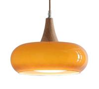 JISHUBO Retro French Creative Glass Hanging Lamp,E27 Screw Single-head Chandelier,Personality Pendant Light,Restaurant Study Coffee House Decorative Lighting Fixtures