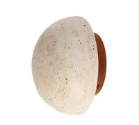 JISHUBO Wabi Sabi Style Wall Lamp, LED Light Source Hardwired Wall Light, Natural Yellow Travertine Wall Sconce, Restaurant Living Room Bedroom Decoration Light Fixtures