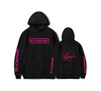 (JISOO Black, XXS(Asian size and is Smaller)) Kpop BlackPink Hoodies Pullover Jisoo Lisa Rose Jennie Hooded Sweater Jumper