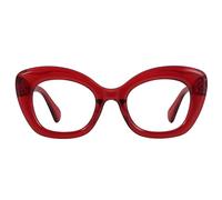JiSoo Oversized Cat Eye Reading Glasses 2.0 Women Designer Readers, Large Cateye Ladies Reading Glasses 2.0+, Red