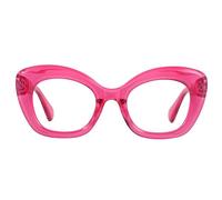JiSoo Oversized Reading Glasses 3.5 Women Cat Eye Funky Readers Glasses, Large Ladies Reading Glasses 3.5+, Pink