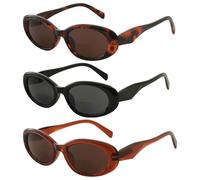JiSoo Reading Sunglasses 2.5 Bifocal Sunglasses Women - Oval Small Reading Sun Glasses Cute Ladies Prescription Sunglasses 3Pack