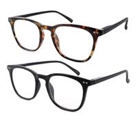 JiSoo Womens Reading Glasses 1.25, Trendy Readers Glasses Women, Lightweight Ladies Magnifying Glasses for Reading, Tortoise+ Black