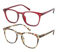 JiSoo Womens Reading Glasses 1.5, Trendy Readers Glasses Women, Lightweight Ladies Magnifying Glasses for Reading, Multicolor+Red