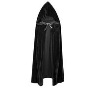 JISRKP 150CM Black Cloak Ghostface Costume Black Cape Wizard Costume Adult Voldemort Costume Grim Reaper Vampire Witch Carnival Halloween Adult Wizard Costume, Suitable for Adults and Teenagers