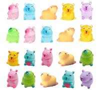 JISRKP 20PCS Mini Resin Capybara Figures, Mini Animals Glow in The Dark for DIY Garden Dollhouse Animals Accessories Micro Landscape Aquariums Party Decoration