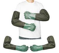 JISRKP 27" Long Rubber Gloves, Pond Gloves, Waterproof Cleaning Reusable Heavy Duty Gloves for Gardening, Aquarium, Fishery, Machinery Industry