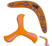 JISRKP 2PCS Boomerang, Boomerang for Kids, Easy to Throw & Catch Flying Wooden Returning Boomerang, Family Outdoor Game Safe Boomerang, Suitable for Outdoor, Outing, Beach Toys