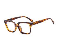 JISRKP Blue Light Glasses Womens, Brown Tortoiseshell Fashion Glasses Women, Oversized Reading Glasses, Anti Blue Ray Computer Gaming Glasses with Spring Hinges for Men, Women