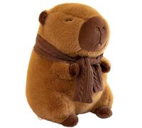JISRKP Capybara Plush, 25cm Cute Capybara Teddy, Capybara Plush Toy with Scarf, Cuddly Stuffed Animal for Kids, Cute Stuffed Animal for Boys and Girls at Birthday Easter Valentine's Day Gift