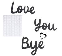 JISRKP Love You Bye Sign, Wooden Modern Minimalist Door Sign, Natural Wood, Express Love, Durable, Perfectly Sized, Easy Installation, Daily Dose of Positivity