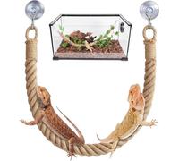 JISRKP Reptile Accessories Crested Gecko Accessories, Enrichment Climbing Rope for Terrarium Setups, Secure Suction Hook Design for Lizards and Snakes, 55 cm Jute Material Construction