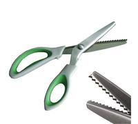 JISTL Green Pinking Shears Comfort Grips Professional Dressmaking Pinking Shears Crafts Zig Zag Cut Scissors Sewing Scissorsï¼Å’Professional Handheld Dressmaking