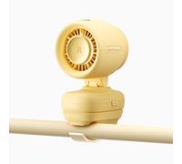 JISULIFE 2026 Clip Fan - Small & Stylish with 38H Cooling, Soft Night Light, One-Click Detachable for Stroller or Desk, Safe Stroller Fan for Crib Car Seat Nursery Travel, Gifts for Baby Mom (Yellow)