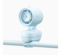 JISULIFE 2026 Clip Fan - Small & Stylish with 38H Cooling, Soft Night Light, One-Click Detachable for Stroller or Desk, Safe Stroller Fan for Crib Car Seat Nursery Travel, Gifts for Baby Mom (Blue)
