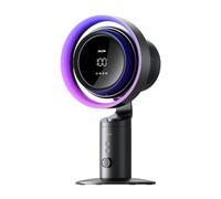 JISULIFE 3-in-1 Table Fan Pro3:Desk Fan with H11 Air Purifier and RGB Light | 100-Speed, 120° Oscillating, 10000mAh Battery, HEPA Filter, 7-Color RGB Light,Multi-functional Fan for Office/Gaming/Bedroom
