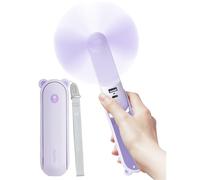 JISULIFE Handheld Fan 8 Plus: 40H Cooling & 4500mAh PowerBank & Flashlight | USB Rechargeable, Portable Pocket Size for Travel, Makeup, Concerts, Summer Gifts for Women(Purple)