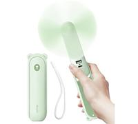 JISULIFE Handheld Fan 8 Plus: 40H Cooling & 4500mAh PowerBank & Flashlight | USB Rechargeable, Portable Pocket Size for Travel, Makeup, Concerts, Summer Gifts for Women(Green)