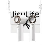 JISULIFE Handheld Fan - Next-Gen Cooling: 30H Max Runtime, 100-Speed Turbo Air, Premium PU Leather, Aroma Pod Innovation, Portable Fan for Travel, Gifts for Women Men- Starry White (Pro1 Mini)