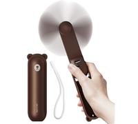 JISULIFE Handheld Fan with 4500 mAh Powerbank Max 37 Hours Runtime, Personal Portable Fan Pocket USB Powered Folding and Mini Rechargeable Quiet -Brown