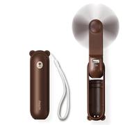 JISULIFE Handheld Mini Fan, 3 IN 1 USB Rechargeable Portable Fan [12-19 Working Hours] with Power Bank, Flashlight, Pocket Design for Travel/Summer/Concerts/Lash, Gifts for Women (Brown)
