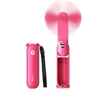 JISULIFE Handheld Mini Fan, 3 IN 1 USB Rechargeable Portable Fan [12-19 Working Hours] with Power Bank, Flashlight, Pocket Design for Travel/Summer/Concerts/Lash, Gifts for Women (Fuchsia)