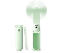 JISULIFE Handheld Mini Fan, 3 IN 1 USB Rechargeable Portable Fan [12-19 Working Hours] with Power Bank, Flashlight, Pocket Design for Travel/Summer/Concerts/Lash, Gifts for Women (Green)