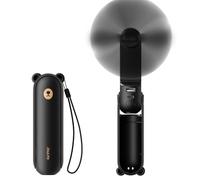 JISULIFE Handheld Mini Fan, 3 IN 1 USB Rechargeable Portable Fan [12-19 Working Hours] with Power Bank, Flashlight, Pocket Design for Travel/Summer/Concerts/Lash, Gifts for Women (Black)