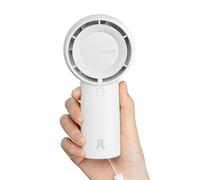JISULIFE Handheld Turbo Fan- 16H Max Cooling Time Mini Portable Hand, 4000mAh USB Rechargeable Personal, Battery Operated Pocket Fan with 5 Speeds for Travel/Outdoor - White