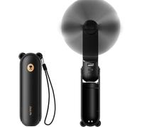 JISULIFE Mini Handheld Fan, 3 in 1 (Personal Fan/2000mAh Rechargeable PowerBank/Flashlight) Pocket Design for Outdoors, Black