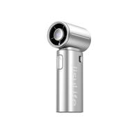 JISULIFE Mini Handheld Fan Life9S - Sl hrome: Turbo Power, 22 Hours Cooling, LED Display, 5000mAh, 5-Speed, Small Portable Fan for Travel, Cruise, Concerts, Trendy Gifts for Women Men-Silver
