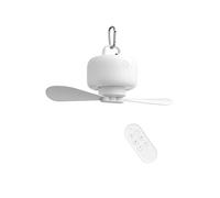JISULIFE Mini USB Camping Fan 8000mAh Battery Operated, Portable Rechargeable with Remote Control, Detachable Blades, Hanging Hook,Timer, 4 Speeds, Mini Tent Fan for Outdoor Dorm-White