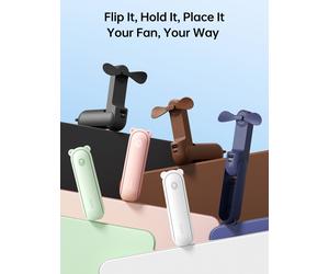 JISULIFE Portable Fan Mini Handheld Fan USB 4500mAh Recharge Hand Held Small 3 in1 Pocket Fan with Power Bank Flashlight Feature 2000mAh brown F8