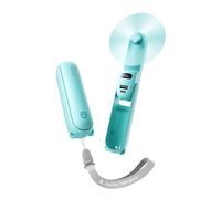 JISULIFE Portable Handheld Fan, 3 In 1-Fan, Power Bank, Flashlight, Cyan