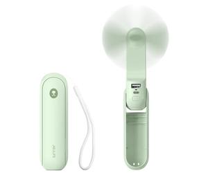 JISULIFE Portable Handheld Fan, 3 In 1-Fan, Power Bank, Flashlight, Green | Mini Cooling Essential for Outdoor, Small, On-the-Go Pocket Hand Design, 19 Hours, Auto Shut-Off Safety Soft Blade