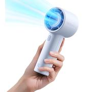JISULIFE Portable Handheld Fan, 4000mAh Rechargeable Mini,Up to 22 Hours Cooling,5 Speed Strong Wind, USB Personal Fan for Travel Outdoor Camping Beach Makeup (Blue)