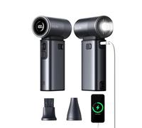 JISULIFE Portable Handheld Fan 5 IN 1, 100 Speed, 9000mAh Max 25 Hrs Mini Fan Rechargeable 18W Power Bank with Flashlight, Ultra Motor, Metal Shell Multi-Function Travel Gifts for Women Men-Grey