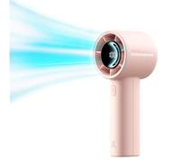 JISULIFE Portable Handheld Fan, 5000mAh Rechargeable Mini Fan,Up to 28 Hours Cooling,5 Speed Strong Wind, USB Small fan for Travel Outdoor Camping Beach Makeup (Pink)