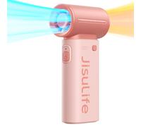 JISULIFE Portable Handheld Fan Life 9, 5000mAh Rechargeable, Turbo Power High Speed Air, Max 18Hrs, 5 Gear Wind, Mini Pocket Design, Pink