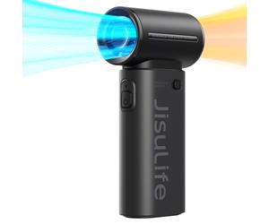 JISULIFE Portable Handheld Fan Life 9, 5000mAh Rechargeable, Turbo Power High Speed Air, Max 18Hrs, 5 Gear Wind, Mini Pocket Design, Black