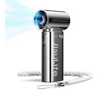 JISULIFE Portable Handheld Fan Life9, Turbo Power High Speed Air [18H Max Cooling Time], 5 Gear Wind, 5000mAh Rechargeable, Mini Pocket Design, Personal Fan for Travel Concerts Cruise Makeup - Chrome