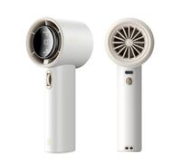 JISULIFE Portable Handheld Fan,Speed(1-100) Adjustable Turbo Mini Fan,3600mAh Battery Rechargeable Personal Fan,Digital Display,For Women Men Travel/Camping/Outdoor-White