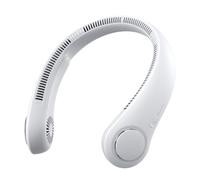 JISULIFE Portable Neck Fan, Hands-Free Bladeless, 5 Speeds, 4000 mAh Battery Operated Wearable Personal Fan, Twistable, Rechargeable, Gift for Women Men-Grey